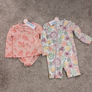 9 Months swim bundle suit and rash guard